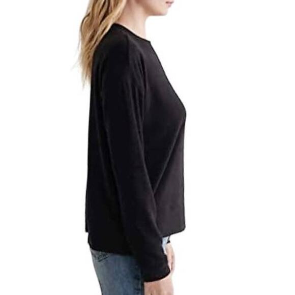LUCKY BRAND Women's Black Thin Long Sleeve Pullover Sweater ~ Size LARGE - Picture 3 of 6